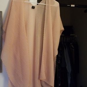 Pink crinkle cut drape/shawl